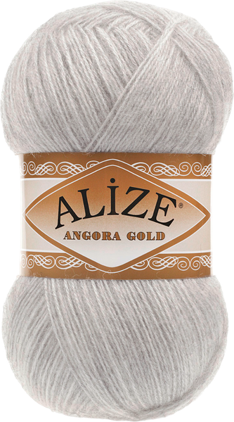 Изображение товара Пряжа для вязания Alize Angora Gold 20% шерсть, 80% акрил / 208 (550м, светло-серый)