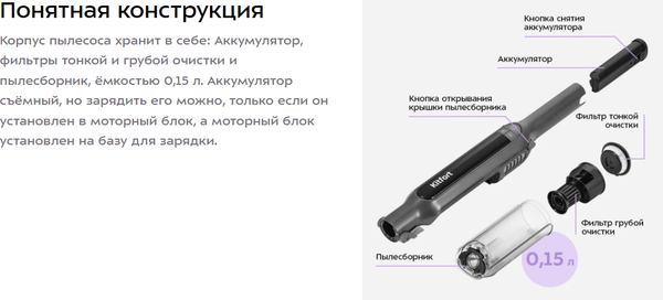 Изображение товара Вертикальный пылесос Kitfort КТ-5297