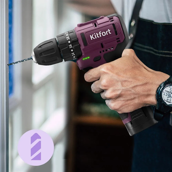 Изображение товара Аккумуляторная дрель-шуруповерт Kitfort КТ-6505