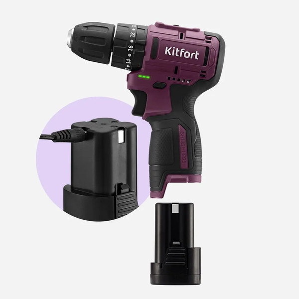 Изображение товара Аккумуляторная дрель-шуруповерт Kitfort КТ-6505