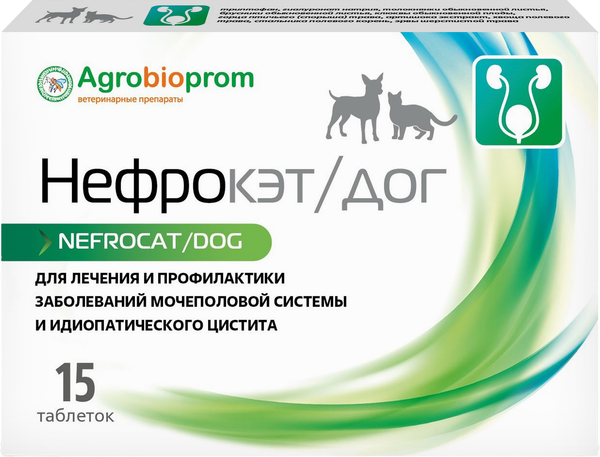 Изображение товара Таблетки для лечения мочеполовой системы у животных Pchelodar Нефрокэт для собак (15шт)