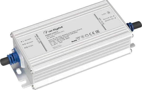 Блок питания для светильника Arlight ARPJ-LG-1081050-PFC 75W 54-108V 0.5-1.05A / 047372 — фото 6