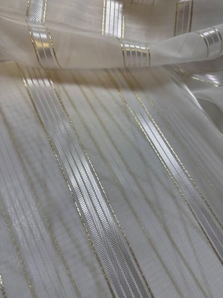 Изображение товара Гардина Ника Зварико 2-2250 500x250 (белый/золотой)