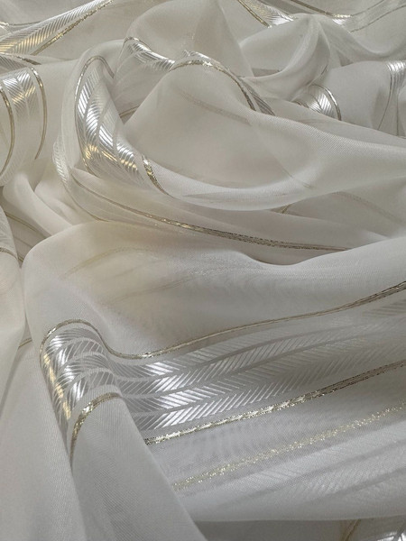 Изображение товара Гардина Ника Зварико 2-2250 500x250 (белый/золотой)