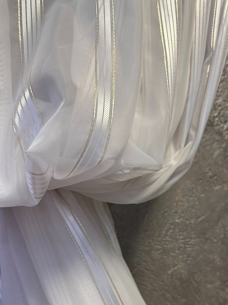 Изображение товара Гардина Ника Зварико 2-2250 500x250 (белый/золотой)