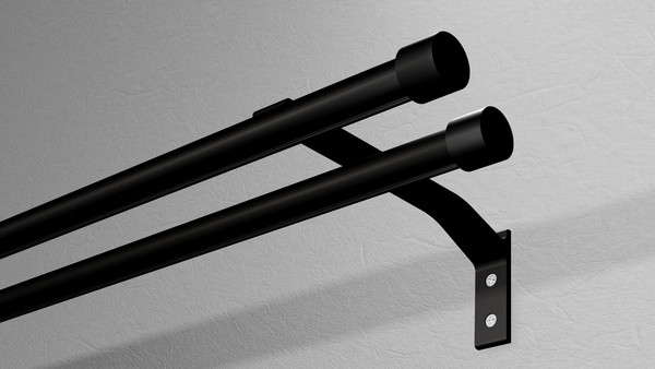 Изображение товара Карниз для штор Divades Евро D 19/19мм 2-рядный / 90221200 (черный, 2м)