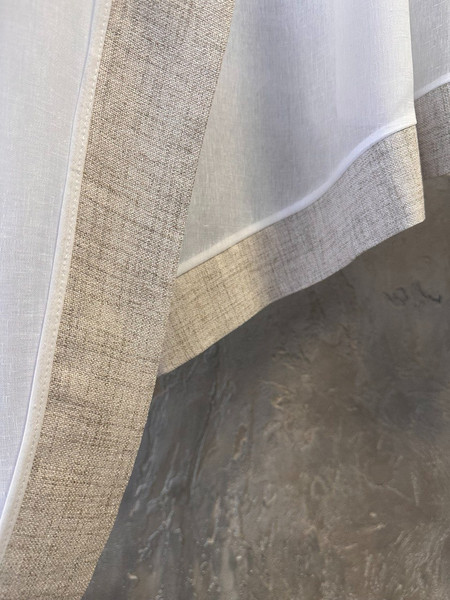 Изображение товара Гардина Ника Зварико 444175 300x175-25 (белый/светло-песочный)