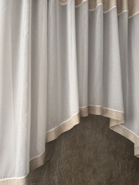 Изображение товара Гардина Ника Зварико 444175 300x175-25 (белый/светло-песочный)