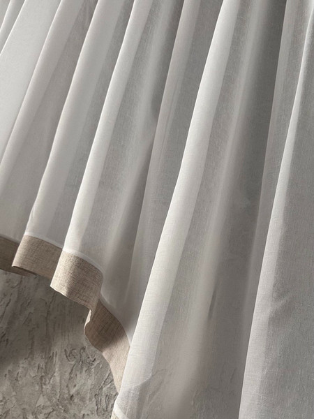 Изображение товара Гардина Ника Зварико 444175 300x175-25 (белый/светло-песочный)