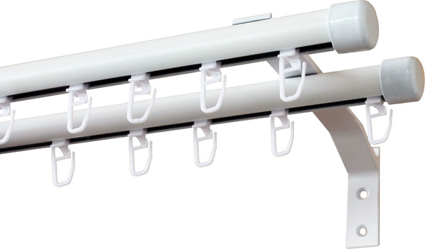 Изображение товара Карниз для штор Divades Евро D 19/19мм 2-рядный / 90222200 (белый, 2м)