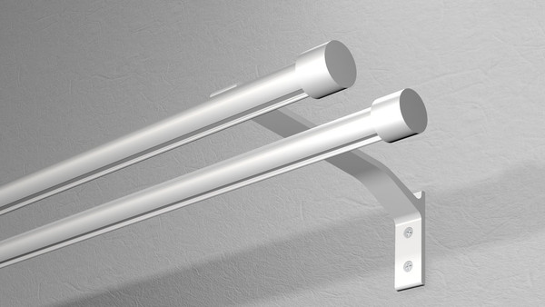 Изображение товара Карниз для штор Divades Евро D 19/19мм 2-рядный / 90222200 (белый, 2м)