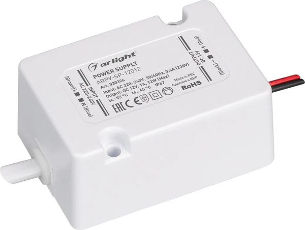Изображение товара Блок питания для светильника Arlight ARPV-SP-12012 12V 1A 12W / 033326