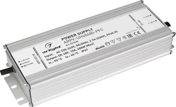Блок питания для светильника Arlight ARPV-UH48480-PFC 48V 10A 480W / 031035 — фото 6