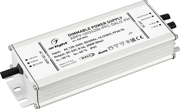 Блок питания для светильника Arlight ARPV-UH24200-PFC-DALI2-PH 24V 8.3A 200W / 028108(2) — фото 6