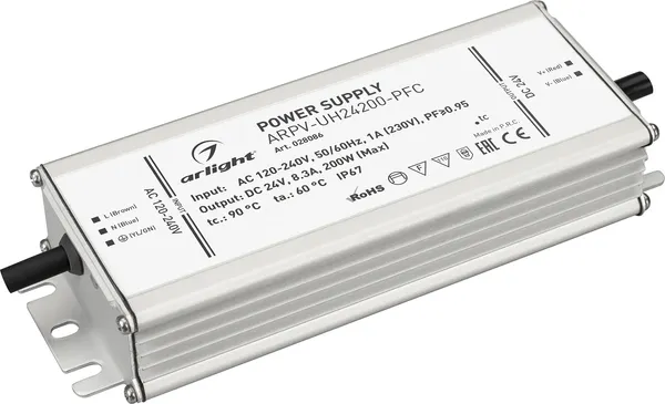 Блок питания для светильника Arlight ARPV-UH24200-PFC 24V 8.3A 200W / 028086 — фото 6