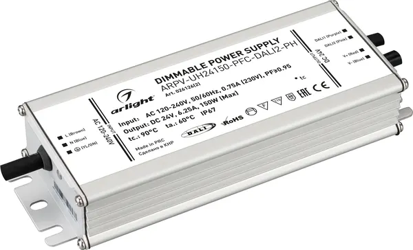 Блок питания для светильника Arlight ARPV-UH24150-PFC-DALI2-PH 24V 6.3A 150W / 026126(2) — фото 6