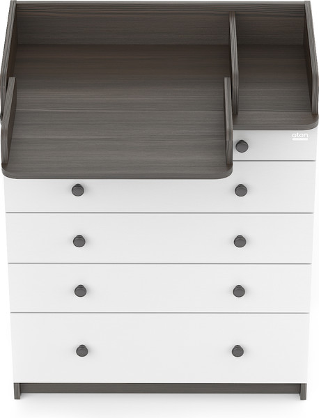 Изображение товара Комод пеленальный Атон Leo 805 с органайзером с шариковыми направляющими (бодега темная/белый)