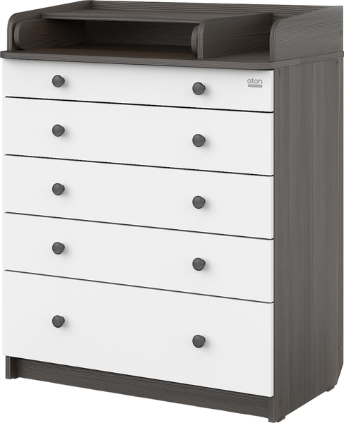 Изображение товара Комод пеленальный Атон Leo 805 с органайзером с шариковыми направляющими (бодега темная/белый)