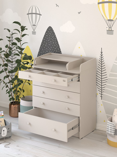 Изображение товара Комод пеленальный Атон Leo 805 с органайзером с шариковыми направляющими (кашемир)