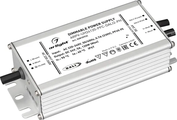 Блок питания для светильника Arlight ARPV-UH24120-PFC-DALI2-PH 24V 5.0A 120W / 028107(2) — фото 6