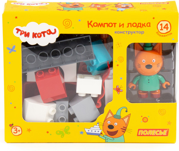 Изображение товара Конструктор Полесье Макси. Три кота. Компот и лодка / 75816 (14эл)