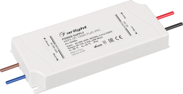 Изображение товара Блок питания для светильника Arlight ARPV-SP-12040-FLAT-PFC 12V 3.34A 40W / 049004
