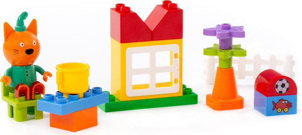 Изображение товара Конструктор Полесье Макси. Три кота. Компот во дворе / 75847 (16эл)