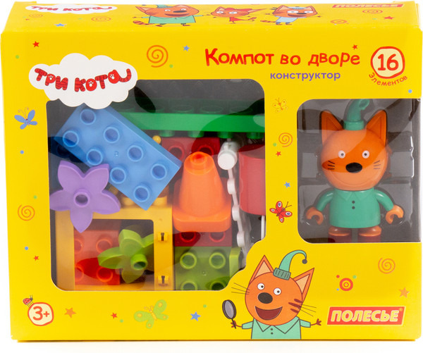 Изображение товара Конструктор Полесье Макси. Три кота. Компот во дворе / 75847 (16эл)