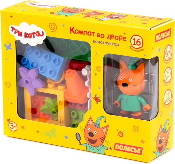 Изображение товара Конструктор Полесье Макси. Три кота. Компот во дворе / 75847 (16эл)