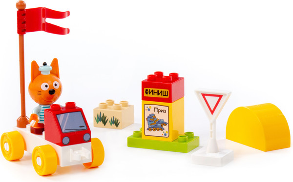 Изображение товара Конструктор Полесье Макси. Три кота. Коржик и большие гонки / 75854 (15эл)