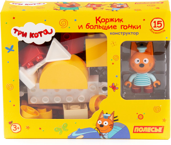 Изображение товара Конструктор Полесье Макси. Три кота. Коржик и большие гонки / 75854 (15эл)