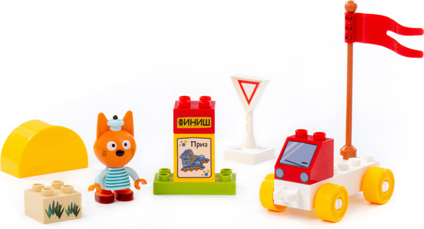 Изображение товара Конструктор Полесье Макси. Три кота. Коржик и большие гонки / 75854 (15эл)