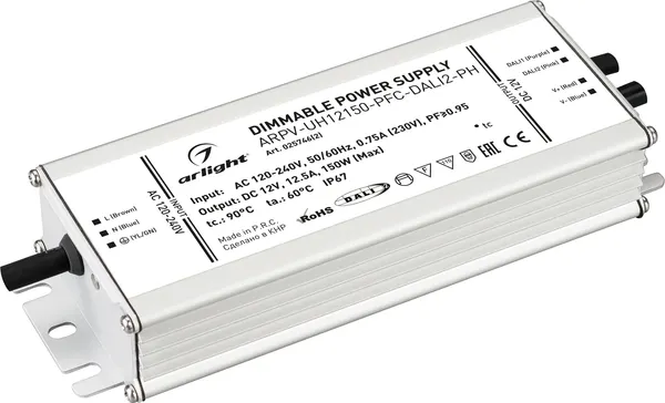 Блок питания для светильника Arlight ARPV-UH12150-PFC-DALI2-PH 12V 12.5A 150W / 025746(2) — фото 6