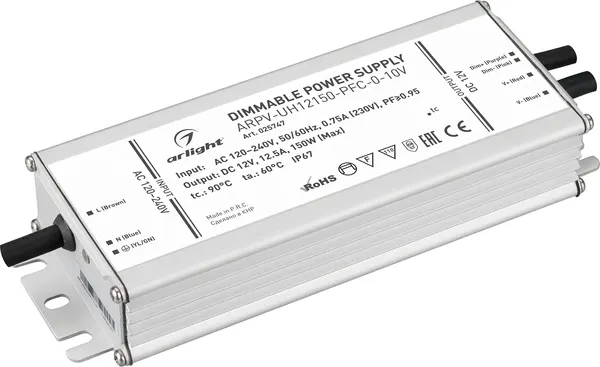 Блок питания для светильника Arlight ARPV-UH12150-PFC-0-10V 12V 12.5A 150W / 025747 — фото 6