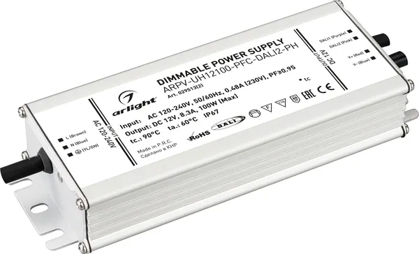 Блок питания для светильника Arlight ARPV-UH12100-PFC-DALI2-PH 12V 8.3A 100W / 029513(2) — фото 6