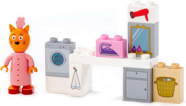 Изображение товара Конструктор Полесье Макси. Три кота. Мама и большая стирка / 63769 (10эл)