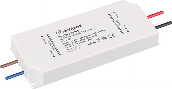 Изображение товара Блок питания для светильника Arlight ARPV-SP-24030-FLAT-PFC 24V 1.25A 30W / 049007