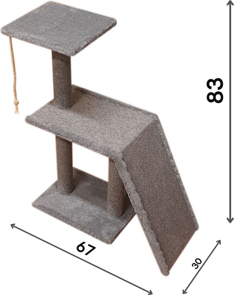 Изображение товара Комплекс для кошек Cat House Молния Лайт 0.83 (ковролин серый)
