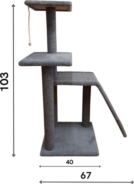 Изображение товара Комплекс для кошек Cat House Гром Лайт 1.03 (ковролин серый)