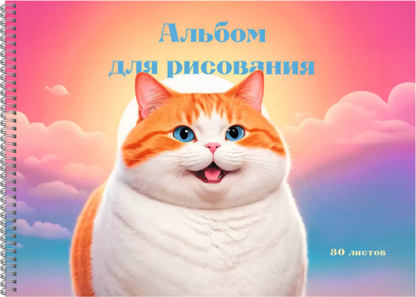 Изображение товара Альбом для рисования Listoff Котик / АСЛ302627