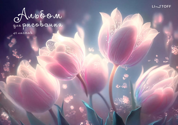 Изображение товара Альбом для рисования Listoff Фантастические цветы / АСГ2Л402631