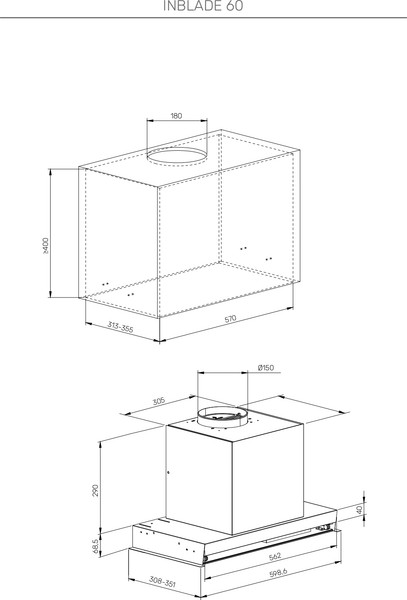 Изображение товара Вытяжка скрытая Kuppersberg Inblade 60 X
