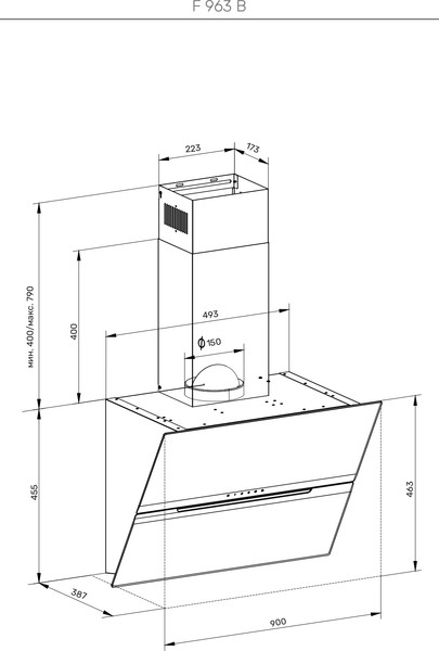 Изображение товара Вытяжка наклонная Kuppersberg F 963 B