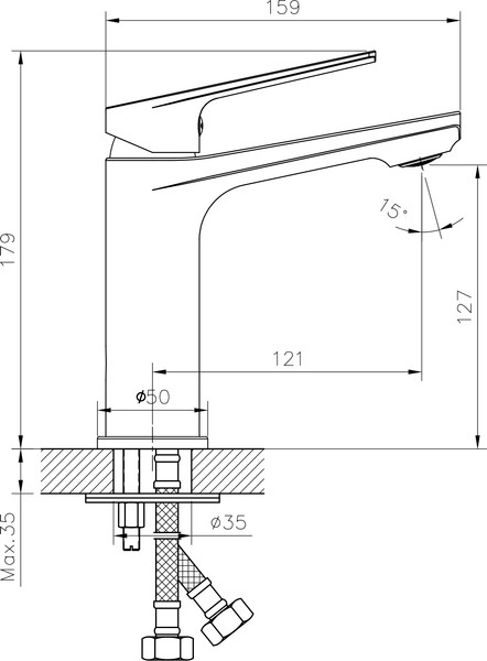 Изображение товара Умывальник со смесителем Lauter 21441B + Sky 21СК533BS