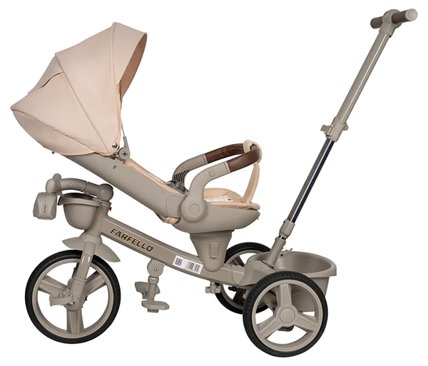 Изображение товара Трехколесный велосипед с ручкой Farfello 6590 (бежевый)