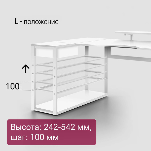 Изображение товара Компьютерный стол Millwood Каир угловой 160х120х93.05 (белый/металл белый)