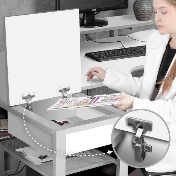 Изображение товара Компьютерный стол Millwood Каир угловой 160х120х93.05 (белый/металл белый)