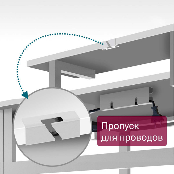 Изображение товара Компьютерный стол Millwood Каир угловой 160х120х93.05 (белый/металл белый)