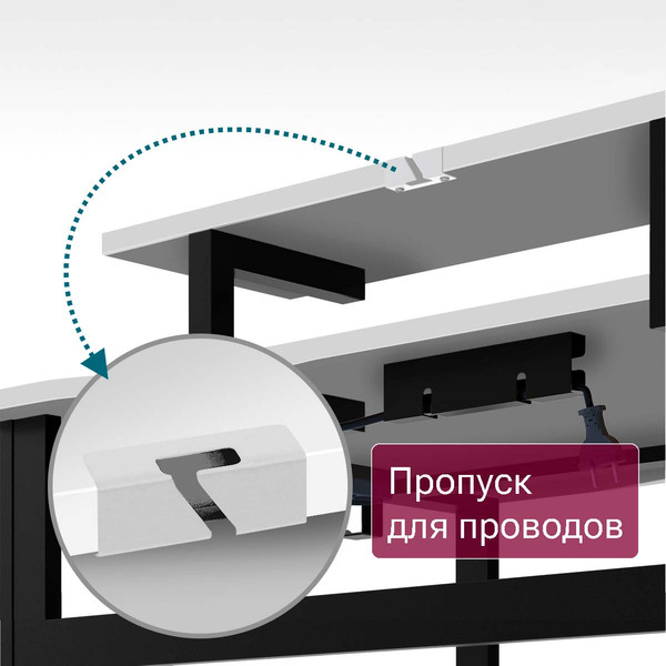 Изображение товара Компьютерный стол Millwood Каир угловой 160х120х93.05 (белый/металл черный)