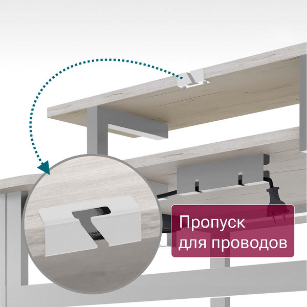 Изображение товара Компьютерный стол Millwood Каир угловой 160х120х93.05 (дуб белый Craft/металл белый)